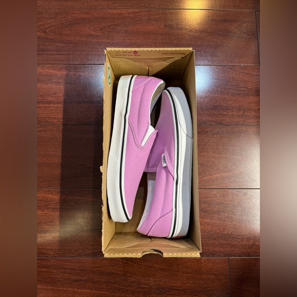 Womens 8 Vans Classic Slip On Orchid White Sneaker Shoe Low Top New HALF BOX - Picture 2 of 16